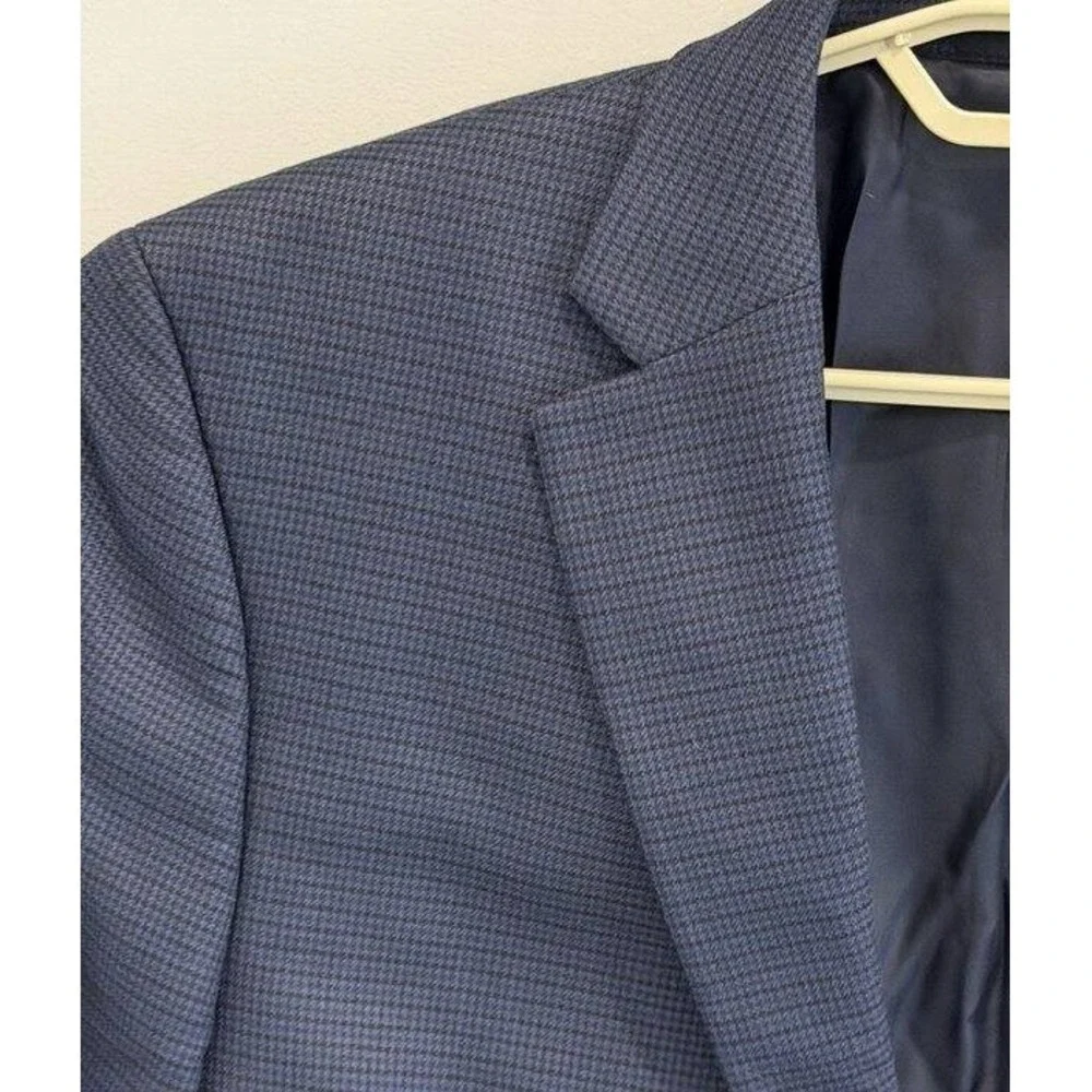 Lauren Ralph Lauren Navy Blue Mini Pattern Mens Blazer Jacket Size 43R